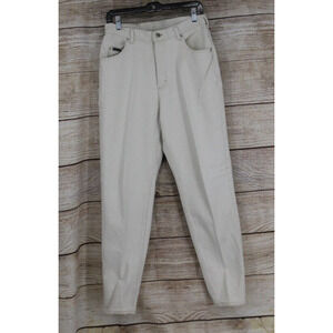 Riveted Lee Womens Size 12 Med High Rise Relaxed Straight Leg Denim Jeans Ivory